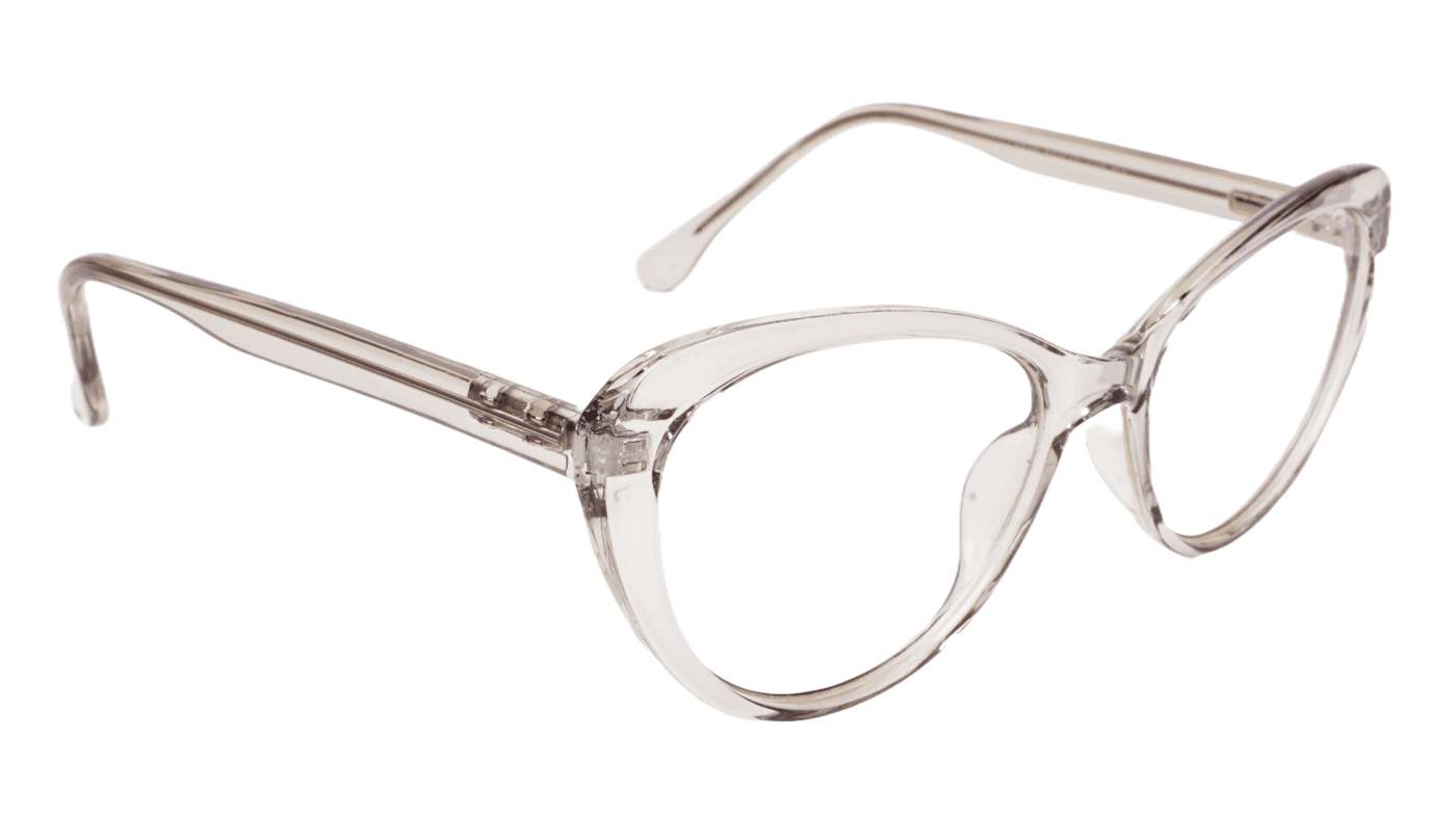 Soigné Female Cat Eye Spectacle Frame.See Through Gray-Large Soigné Female Cat Eye Spectacle Frame.See Through Gray-Large