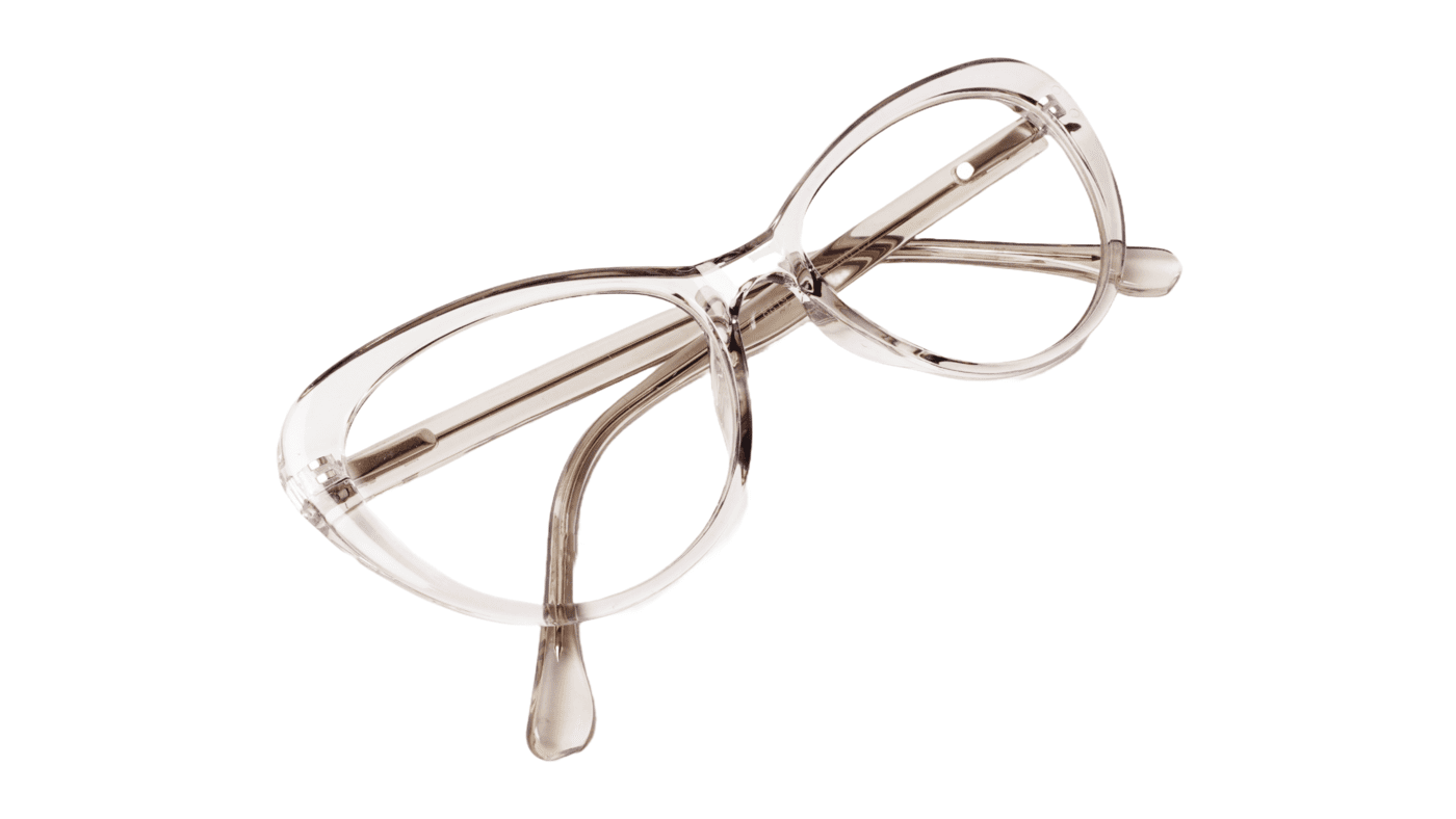 Soigné Female Cat Eye Spectacle Frame.See Through Gray-Large Soigné Female Cat Eye Spectacle Frame.See Through Gray-Large