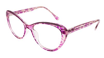 Soigné Female Large Cat Eye Spectacle.Purple&Transparent