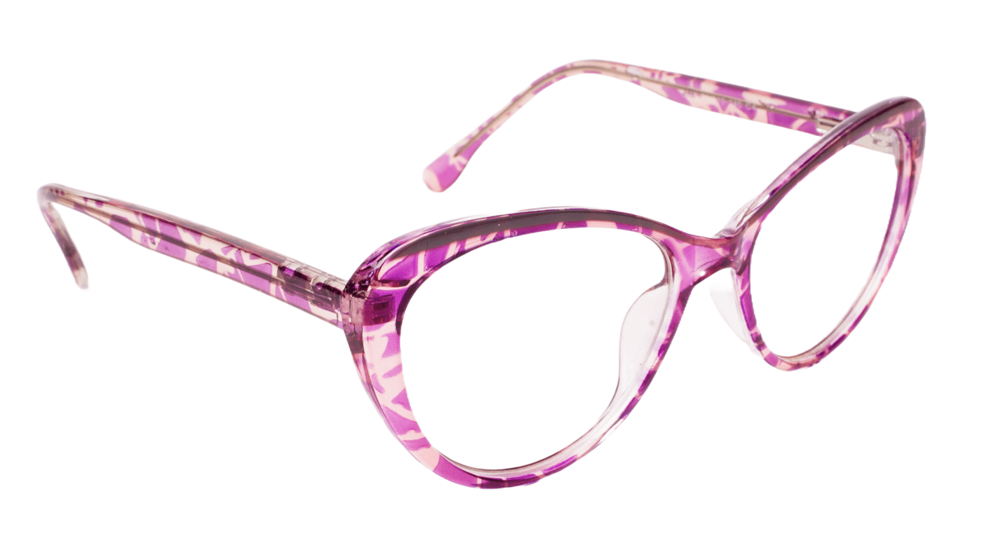 Soigné Female Large Cat Eye Spectacle.Purple&Transparent Soigné Female Large Cat Eye Spectacle.Purple&Transparent