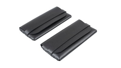 PU Leather Pouch For Sunglasses & Spectacle Frames. Shiny Black Color.(Black-2qty)
