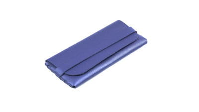 PU Leather Pouch For Sunglasses & Spectacle Frames. Shiny Blue Color Pouch. (Blue-1qty)