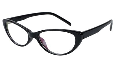 Baby Girl Cat Eye Spectacle Frame. Glossy Black Frame. Age-(3-8Years).