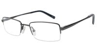 Unisex Half Rimmed Rectangular Spectacle Frame. Grey Color Metal Frame.