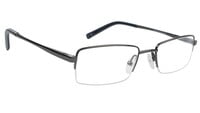 Unisex Half Rimmed Rectangular Spectacle Frame. Grey Color Metal Frame.