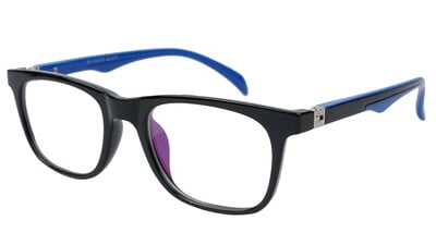 Unisex Blue Black Rectangular Spectacle Frames