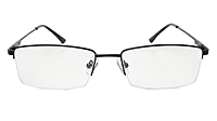 Soigné Unisex Half Rim Rectangular Spectacle Frame.Black Color-Large