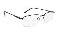 Soigné Unisex Half Rim Rectangular Spectacle Frame.Black Color-Large
