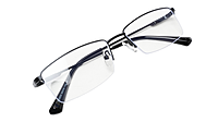 Soigné Unisex Half Rim Rectangular Spectacle Frame.Black Color-Large