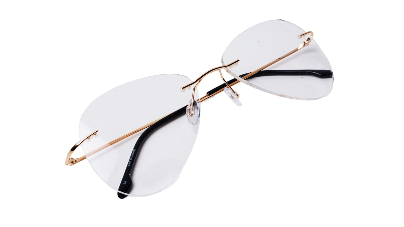 Soigné Unisex Rimless Aviator Spectacle Frame.Golden-Large Soigné Unisex Rimless Aviator Spectacle Frame.Golden-Large