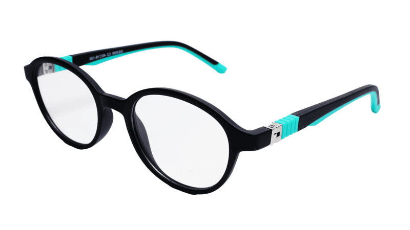 Soigné Kids Small Round Spectacle Frame.Black&Green.(4-11)Yr-Unisex Soigné Kids Small Round Spectacle Frame.Black&Green.(4-11)Yr-Unisex