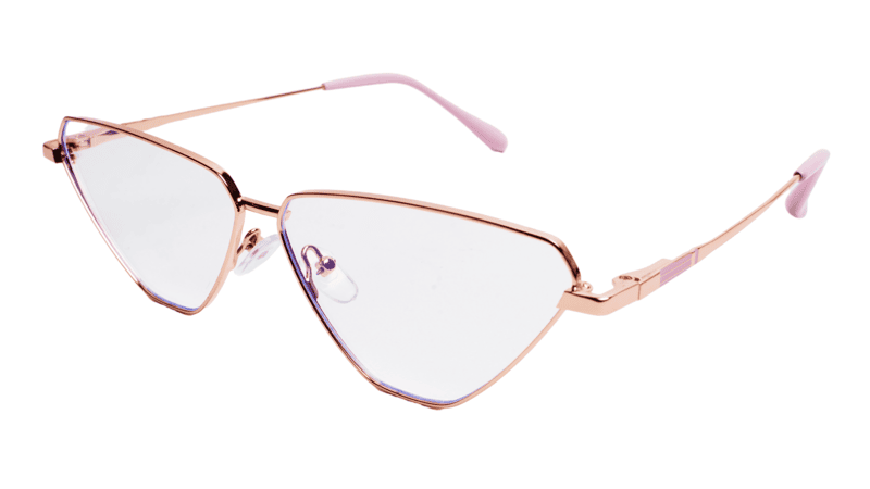 Soigné Female Large Cat Eye Spectacle Frame.Golden Metal Frame Soigné Female Large Cat Eye Spectacle Frame.Golden Metal Frame