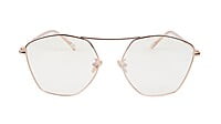 Unisex Large Pentagon Spectacle Frame. Rose Gold Frame