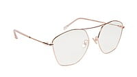 Unisex Large Pentagon Spectacle Frame. Rose Gold Frame