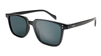 Unisex Medium Square Sunglasses. Black Frame.