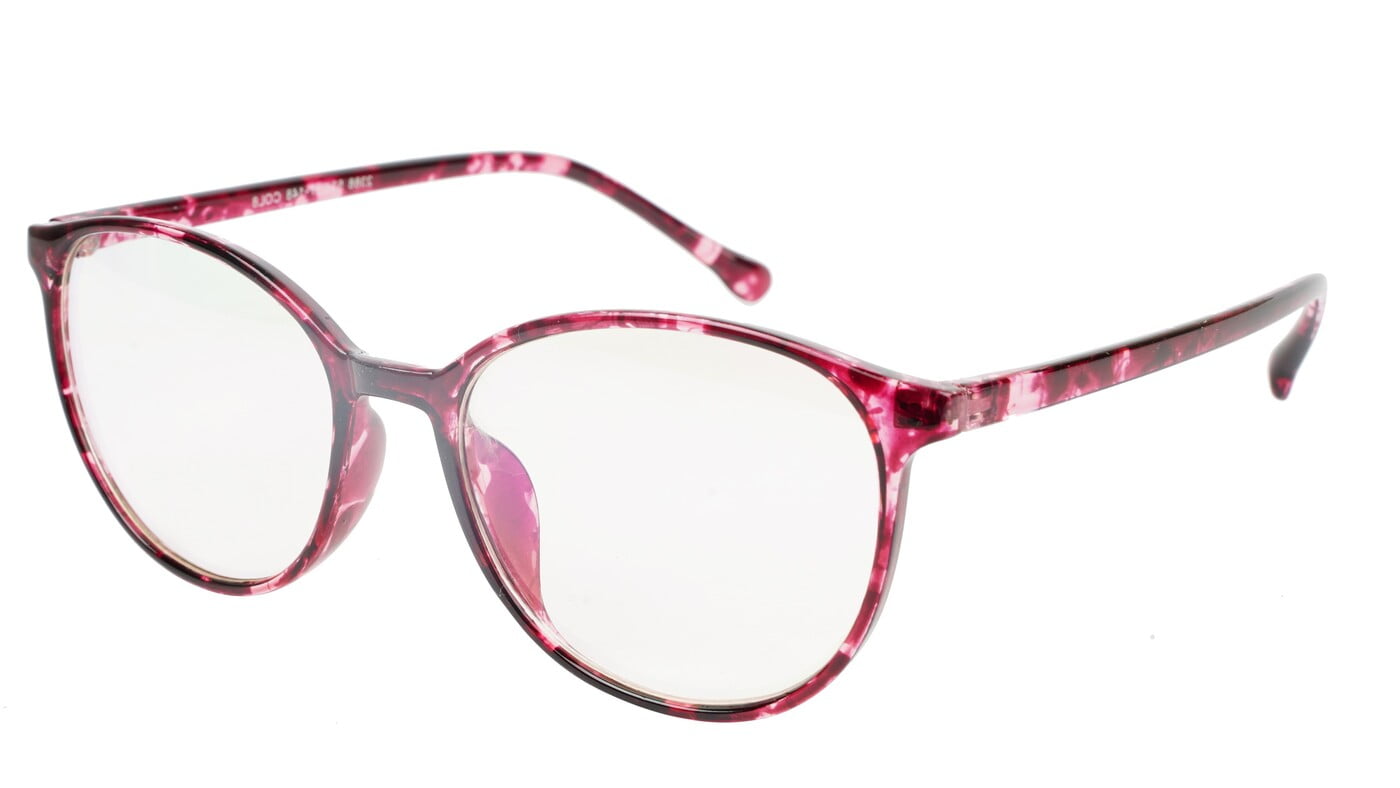 Unisex Oversized Round Spectacle Frame. Red & Transparent Frame Unisex Oversized Round Spectacle Frame. Red & Transparent Frame