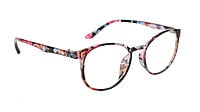 Round Medium Spectacle Frame For Girls&Women. Floral Print Frame