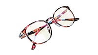 Round Medium Spectacle Frame For Girls&Women. Floral Print Frame