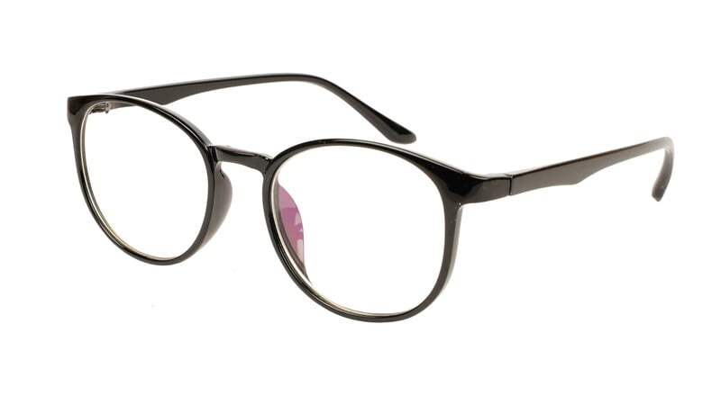 Unisex Medium Full Rim Round Spectacle Frame. Glossy Black Frame Unisex Medium Full Rim Round Spectacle Frame. Glossy Black Frame