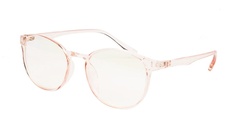 Round Medium Spectacle Frame For Girls&Women. See Through Pink  Frame