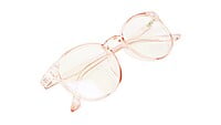 Round Medium Spectacle Frame For Girls&Women. See Through Pink  Frame