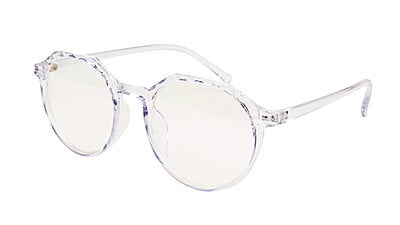 Female Oversized Spectacle Frames. See Through Light Blue Frame