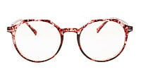 Female Oversized Spectacle Frames. Red & Transparent Frame