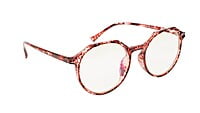 Female Oversized Spectacle Frames. Red & Transparent Frame