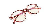 Female Oversized Spectacle Frames. Red & Transparent Frame