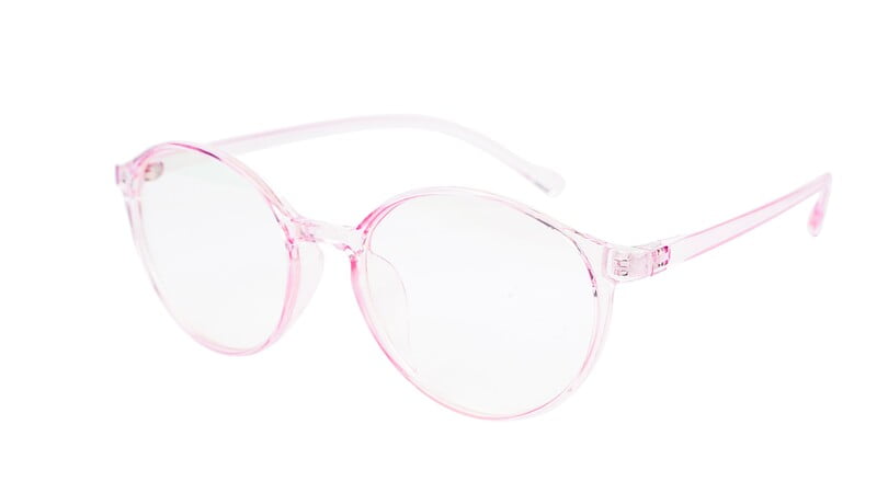 Female Round Medium Spectacle Frame. See Through Pink Frame Female Round Medium Spectacle Frame. See Through Pink Frame
