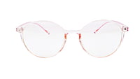 Female Full Rim Round Medium Spectacle Frame. See Through Pink Color
