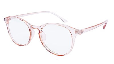 Unisex Large Round Spectacle Frame. See Through Brown Color