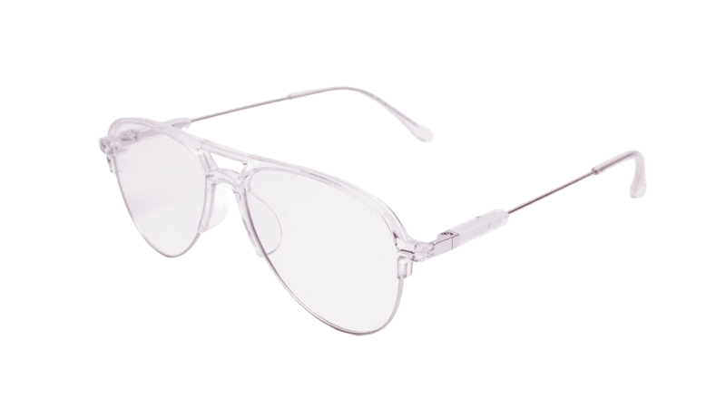 Soigné Unisex Large Half Rim Aviator Spectacle Frame.Transparent Soigné Unisex Large Half Rim Aviator Spectacle Frame.Transparent