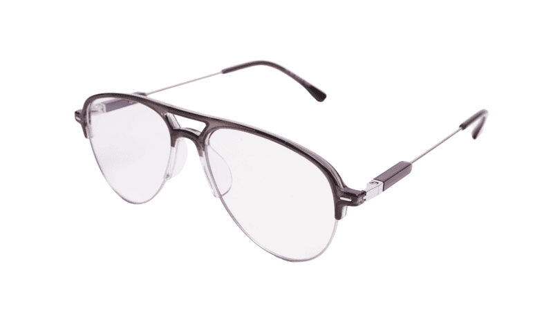 Soigné Unisex Large Half Rim Aviator Spectacle Frame.Gray Soigné Unisex Large Half Rim Aviator Spectacle Frame.Gray