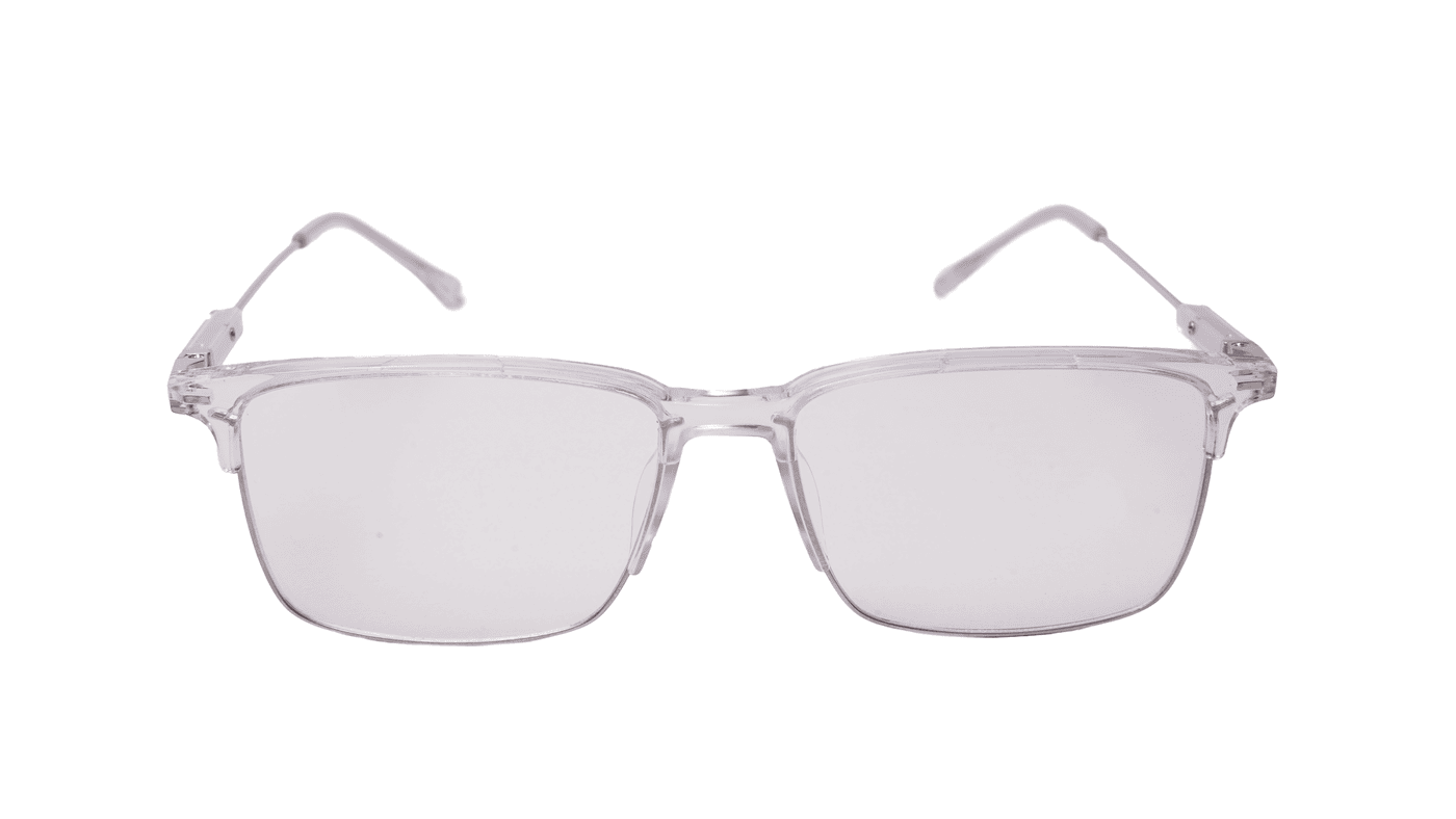 Soigné Unisex Half Rim Rectangular Spectacle Frame.Transparent-Large Soigné Unisex Half Rim Rectangular Spectacle Frame.Transparent-Large