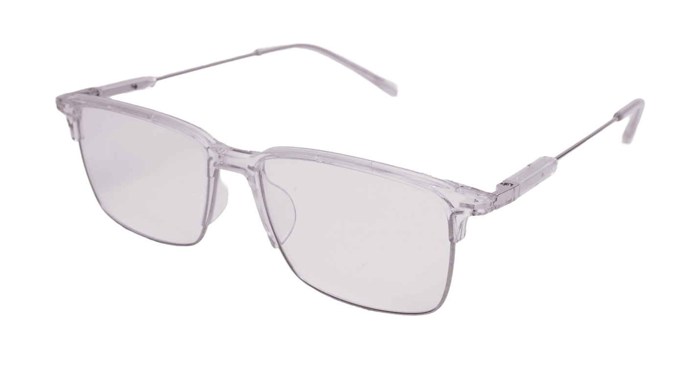 Soigné Unisex Half Rim Rectangular Spectacle Frame.Transparent-Large Soigné Unisex Half Rim Rectangular Spectacle Frame.Transparent-Large