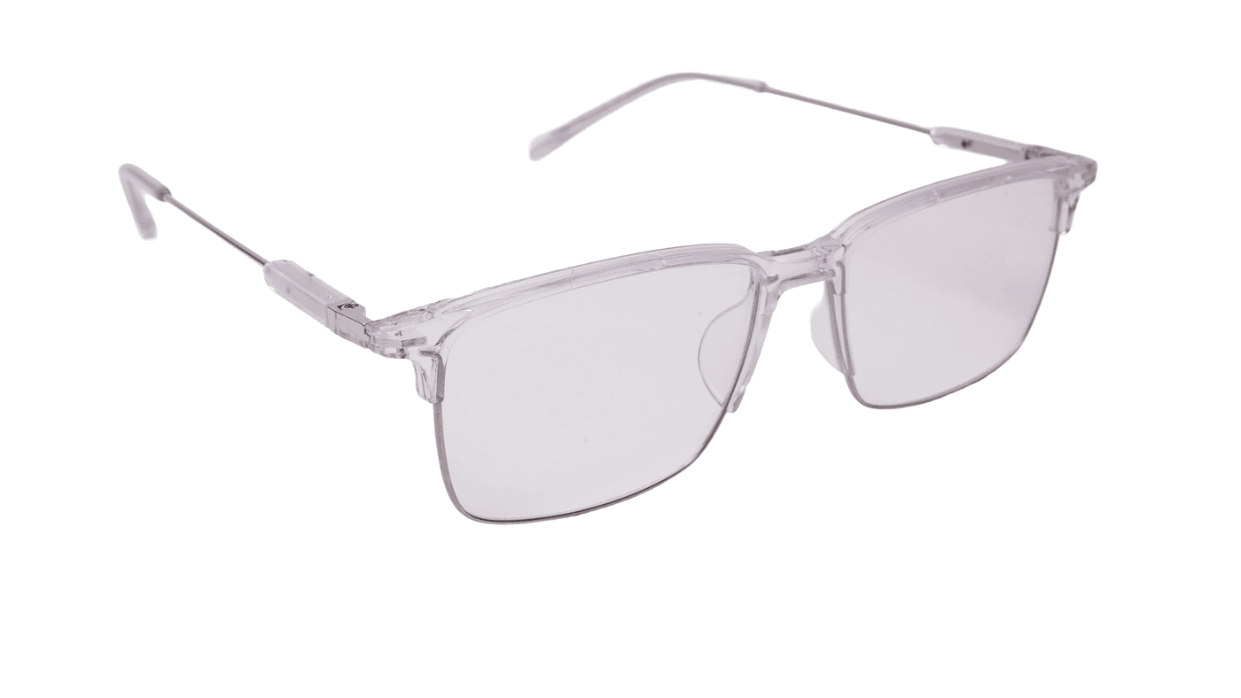 Soigné Unisex Half Rim Rectangular Spectacle Frame.Transparent-Large Soigné Unisex Half Rim Rectangular Spectacle Frame.Transparent-Large