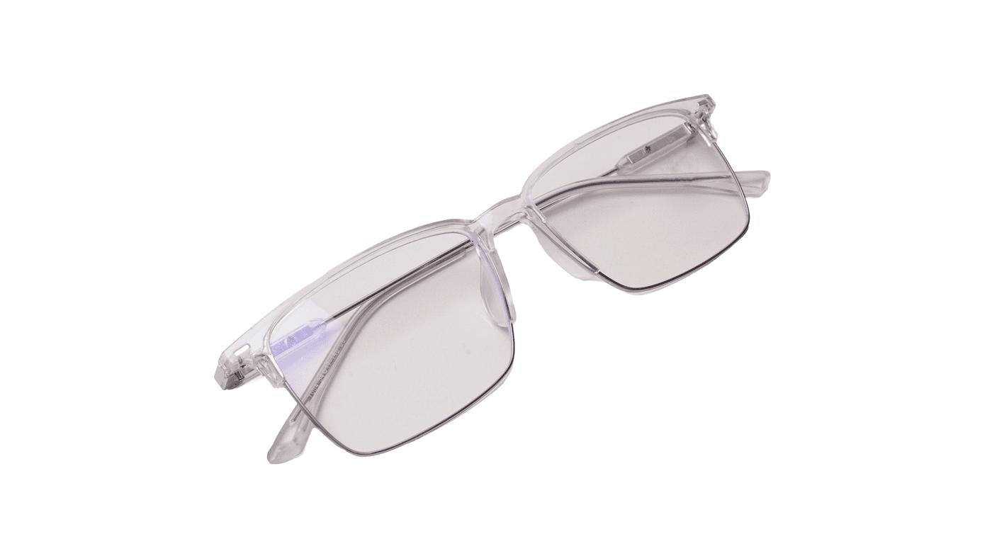 Soigné Unisex Half Rim Rectangular Spectacle Frame.Transparent-Large Soigné Unisex Half Rim Rectangular Spectacle Frame.Transparent-Large