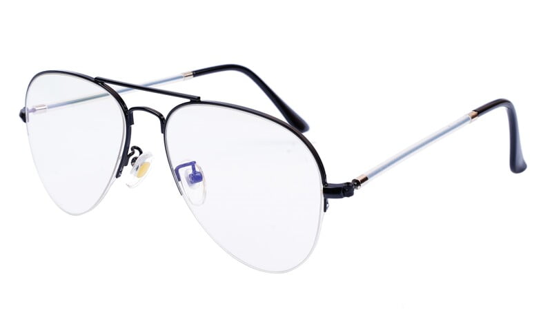 Unisex Medium Half Rim Aviator Spectacle Frame. Black Color Unisex Medium Half Rim Aviator Spectacle Frame. Black Color