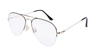 Unisex Medium Half Rim Aviator Spectacle Frame. Golden&Black Color