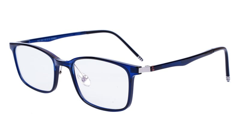 Unisex Medium Rectangular Spectacle Frame. Dark Blue Rim Unisex Medium Rectangular Spectacle Frame. Dark Blue Rim