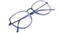 Unisex Large Pentagon Spectacle Frame. Grey Color Composite Frame.