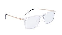 Unisex Large Rectangular Spectacle Frame. Transparent Rim