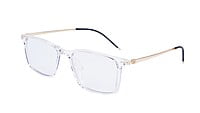 Unisex Large Rectangular Spectacle Frame. Transparent Rim