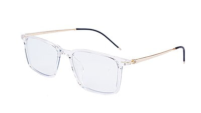 Unisex Large Rectangular Spectacle Frame. Transparent Rim