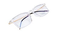 Unisex Large Rectangular Spectacle Frame. Transparent Rim