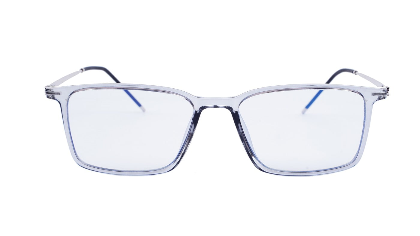 Buy Unisex Grey Full Rim Rectangle Frame Glasses | Soigné