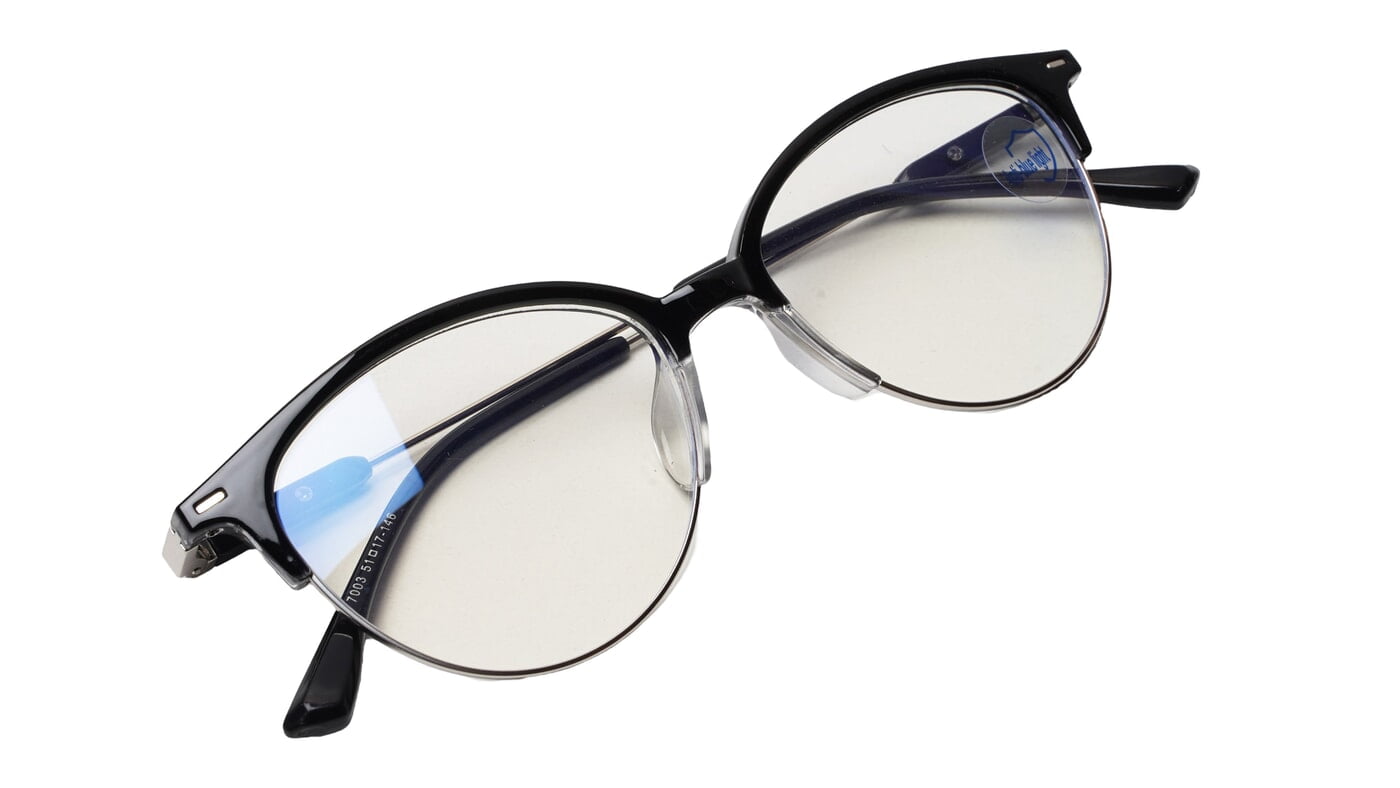 Soigné Female Large Half Rim Cat Eye Spectacle Frame.Black&Silver Soigné Female Large Half Rim Cat Eye Spectacle Frame.Black&Silver