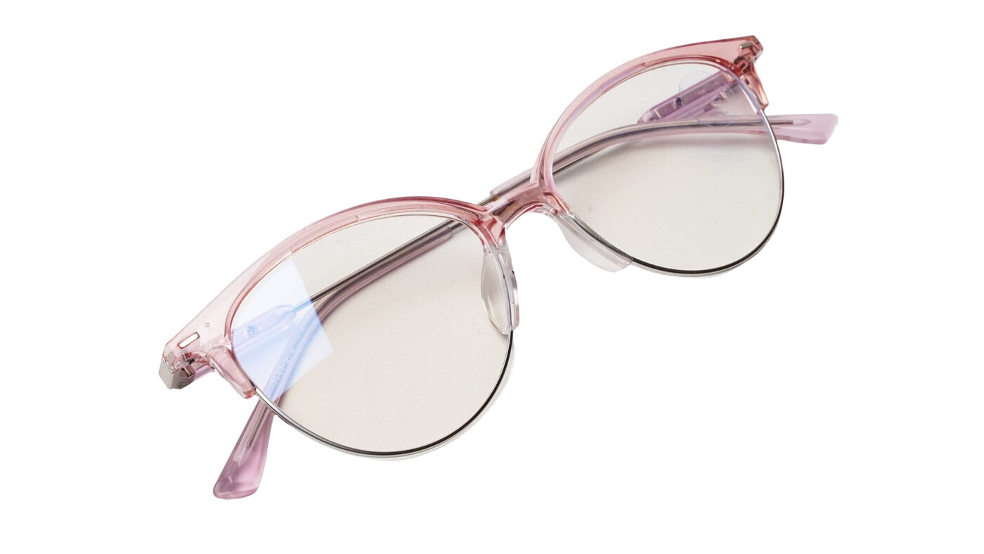 Soigné Female Large Half Rim Cat Eye Spectacle Frame.Pink&Silver Soigné Female Large Half Rim Cat Eye Spectacle Frame.Pink&Silver
