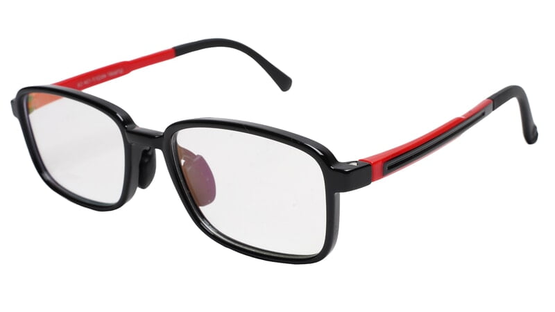 Soigné Kids&Teens Rectangular Spectacle Frame.Red&Black.(12-15)Y-Unisex Soigné Kids&Teens Rectangular Spectacle Frame.Red&Black.(12-15)Y-Unisex